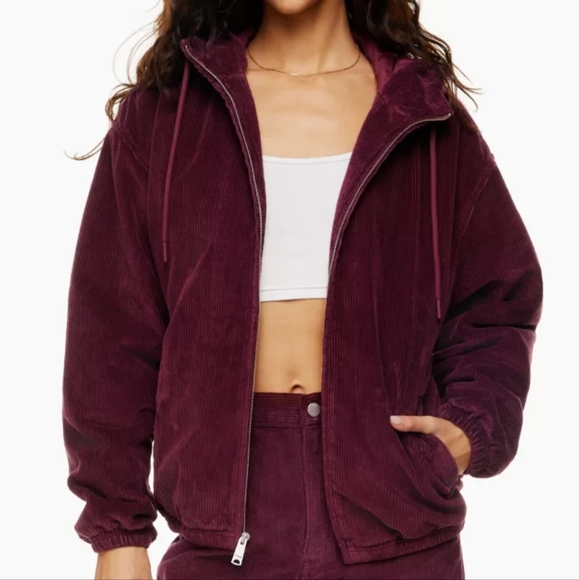 Aritzia Spiced Burgundy Morrison Corduroy Jacket Large - Picture 3 of 6